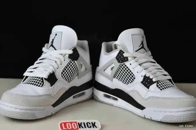 1st Kicks Jordan Black 4 Military Retro DH6927-111 0602
